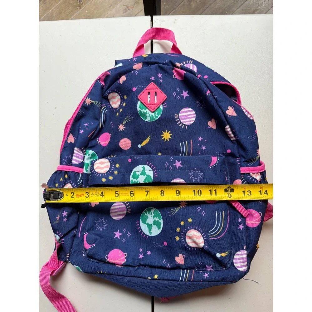 Kids Backpack‎ Space Planets Stars Blue Pink Toddler Preschool Bag